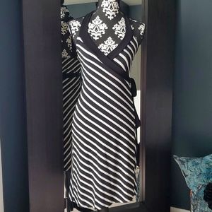 Black and white strap dress